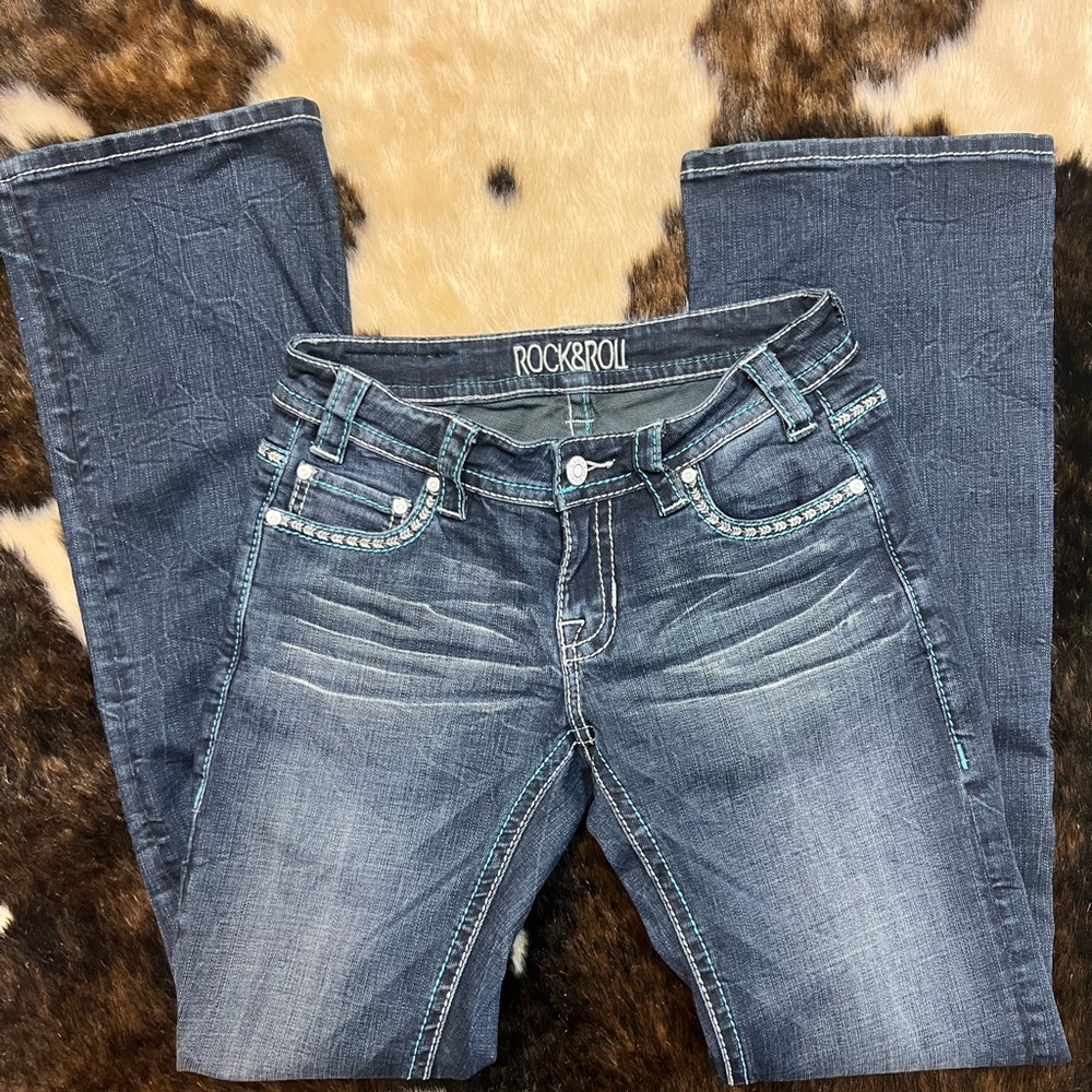 Rock & Roll Women's Boot Cut Jeans - Dark Blue